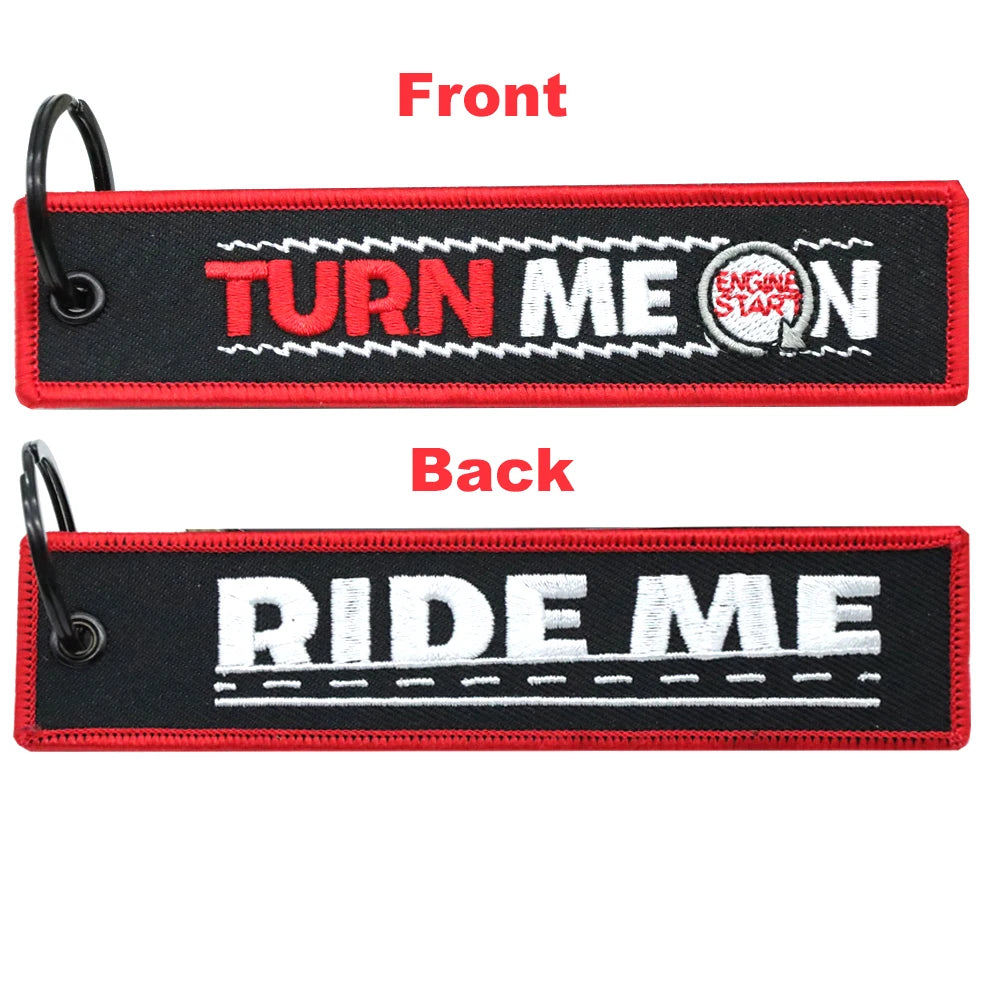 Double-Sided Embroidery Key Ring Keychain For Motocycle Keys detail view