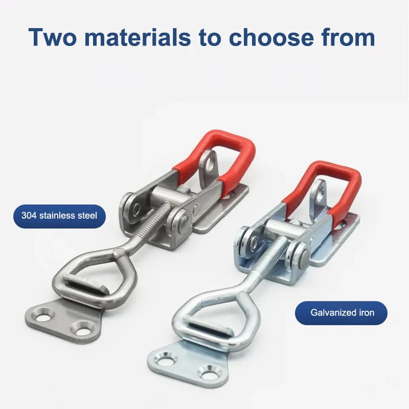 Red + Silver Adjustable Toolbox Case Metal Toggle Latch Catch Clasp Quick Release Clamp detail view