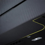 Carbon Fiber Glove Box Cover for Tesla Model 3 2017-2023 | Leather Anti-Kick Protectio close-up view