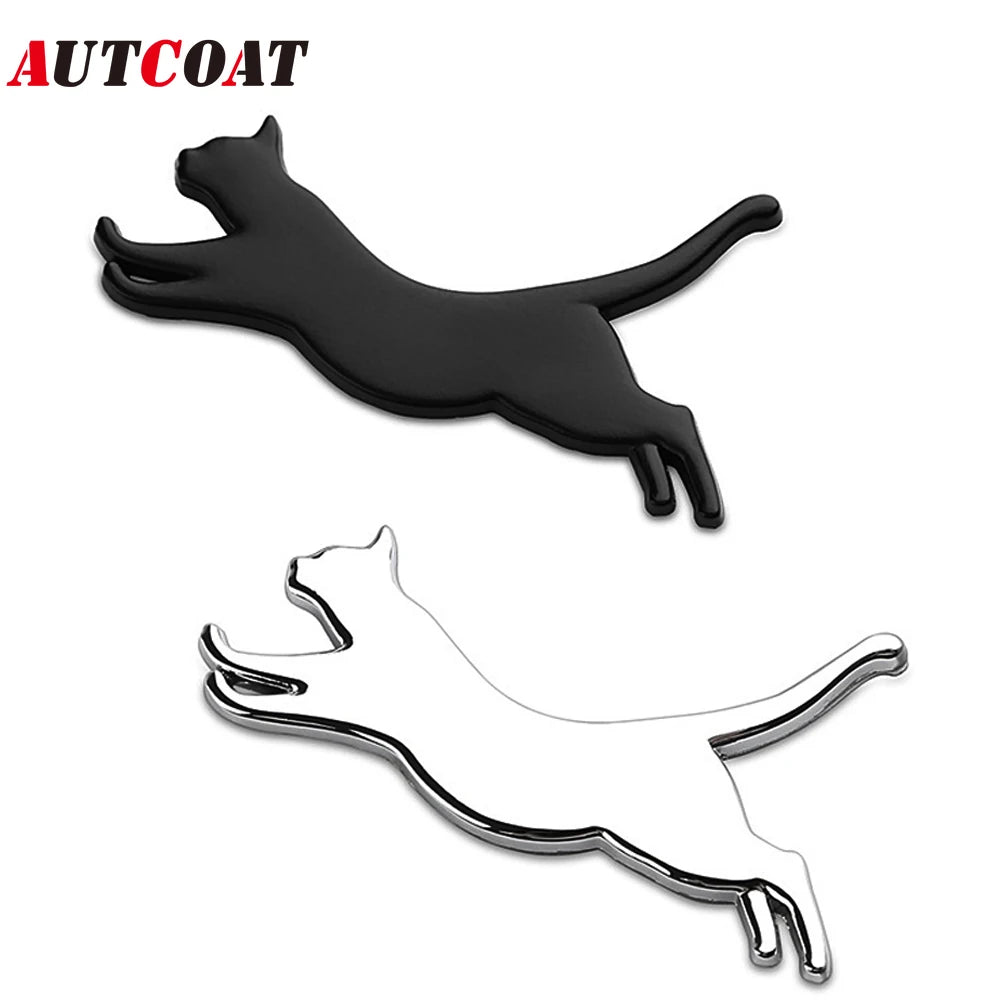 Cat Car Stickers Metal Emblem Decals | 3D Zinc Alloy for Vehicle Laptop Fridge