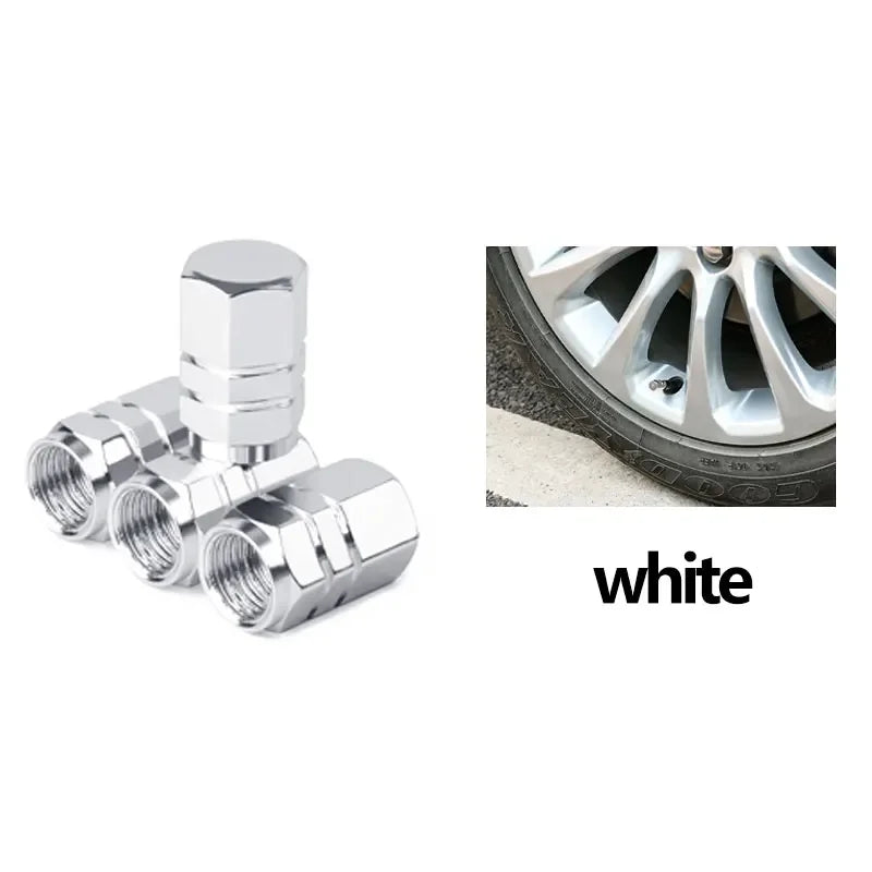 Aluminum Alloy Car Tire Valve Caps | 4-Pack Waterproof Dustproof Stem Covers for Au additional angle