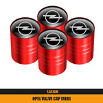 4Pcs Metal Car Wheel Tire Valve Caps | Dustproof Cover for Opel Models close-up view