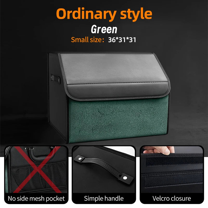 Car Trunk Organizer – Large Capacity Suede Foldable Storage Box (3 Sizes, 10 Colors) close-up view