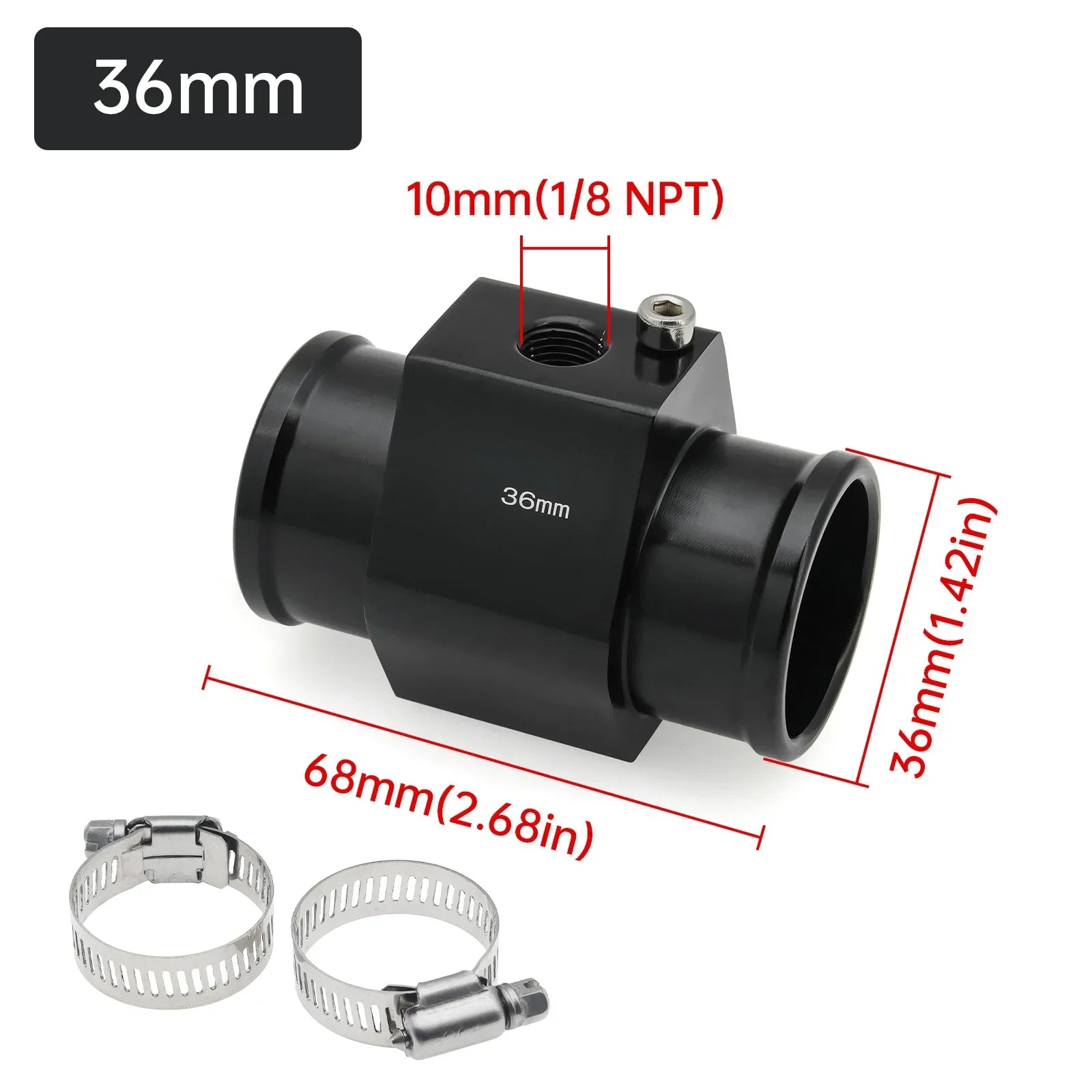 Water Temperature Sensor Adapter | Radiator Hose Gauge Adapter for Car Boat close-up view