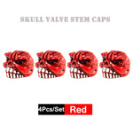 DSYCAR 4Pcs Skull Tire Valve Caps | Universal Dustproof Stem Caps close-up view