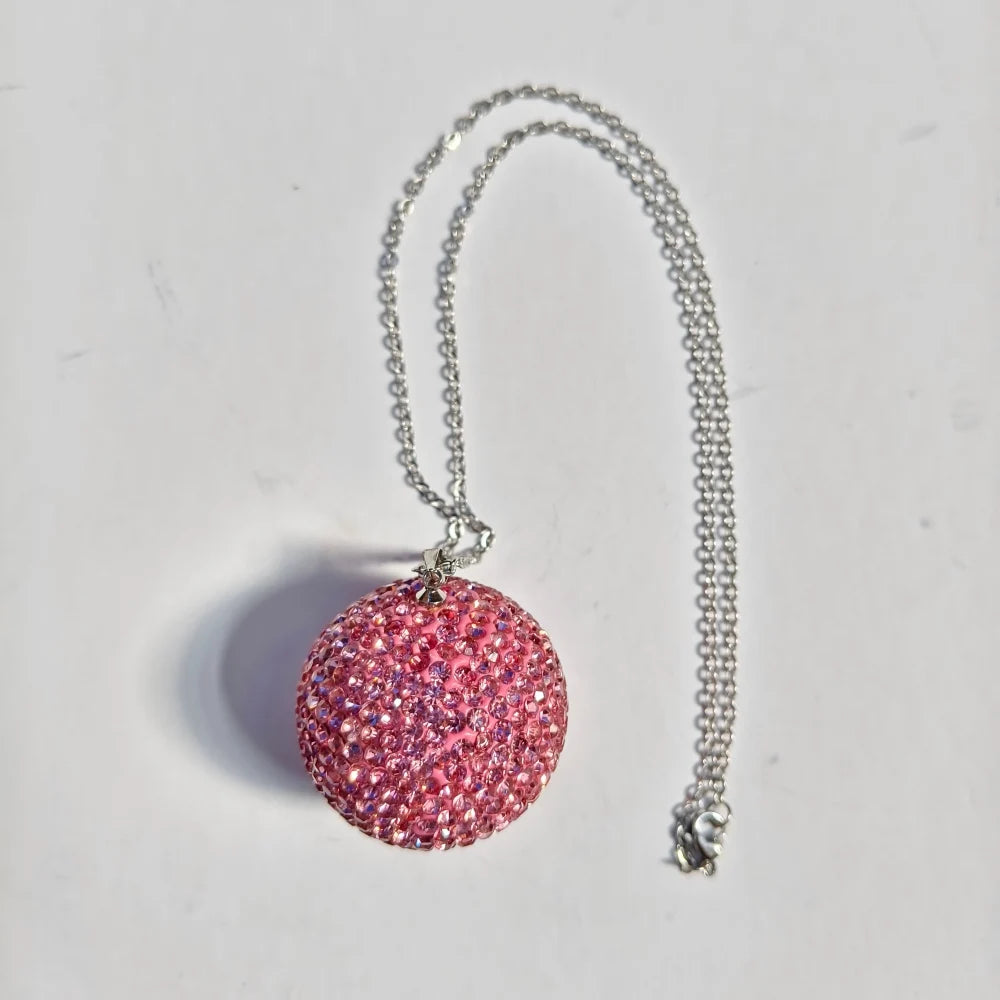 Car Crystal Ball Pendant Car Rearview Mirror Pendant Bling Bling Rhinestone Ball Car Interiot Decoration Car Accessories
