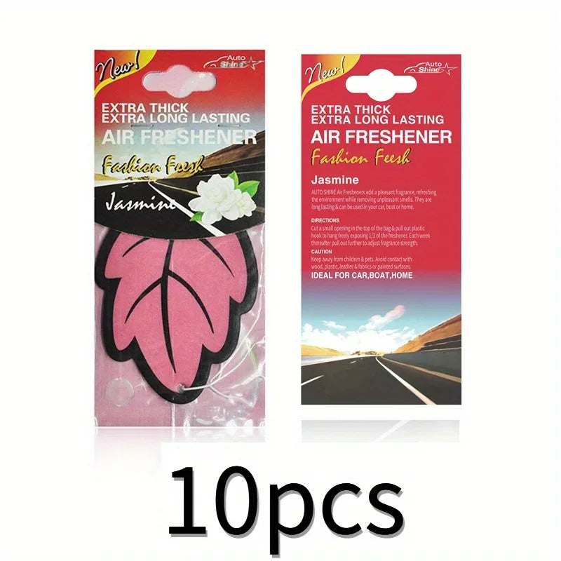 Natural Scented Tea Paper Car Air Freshener | Leaf Shape Hanging Vanilla Perfume lifestyle view