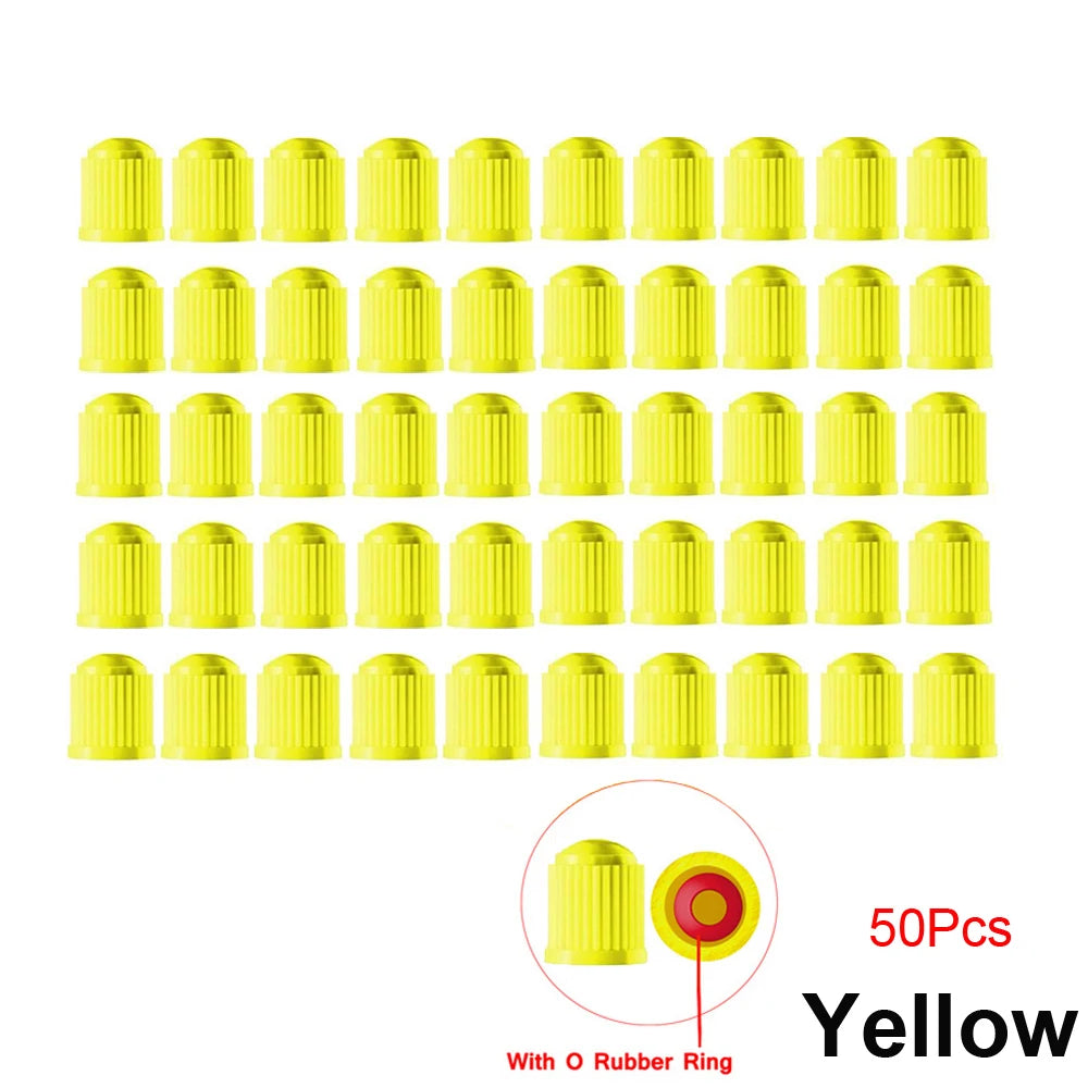 10/25/50/100Pcs Universal Plastic Tire Valve Caps for Cars, Trucks, Motorcycles, and Bic detail view
