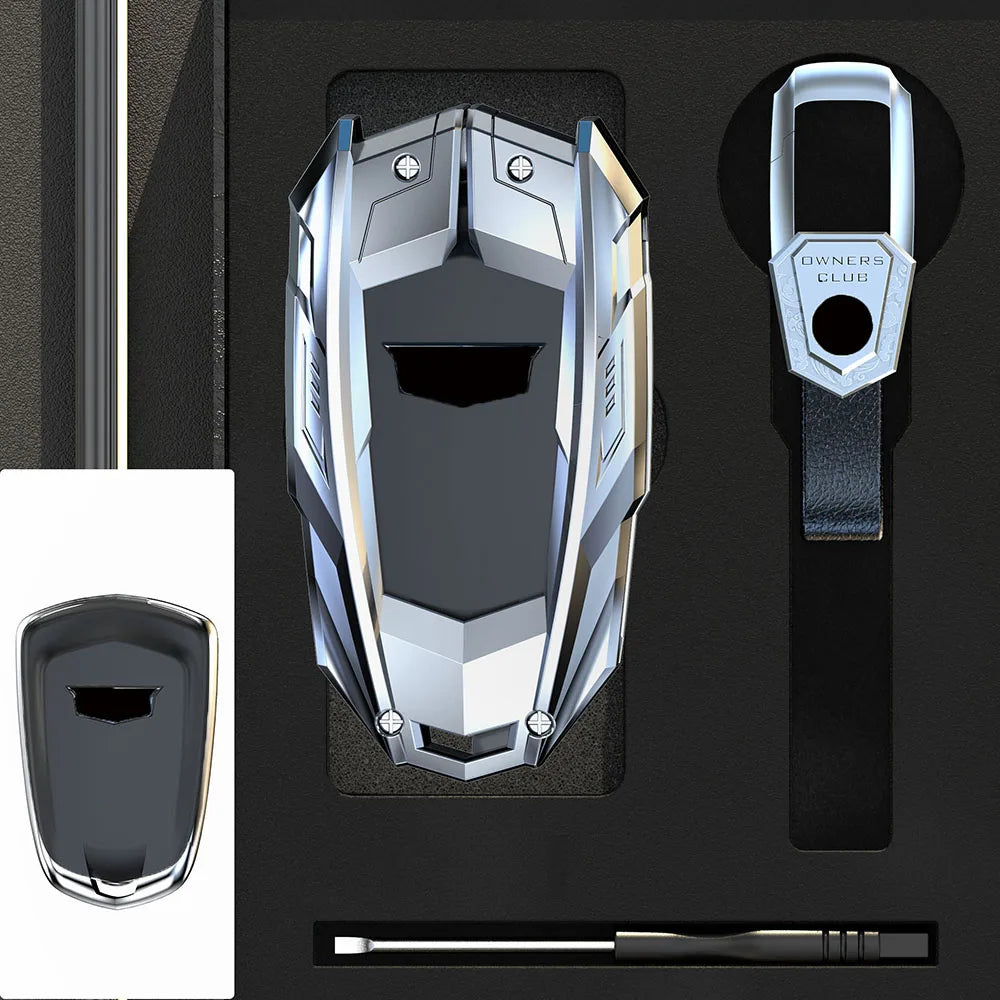 Car Key Shell Case Cover for Cadillac ATS CT6 CTS DTS XT5 Escalade ESV SRX STS XTS ELR 2014 - 2018 Remote Key Holder Keychain
