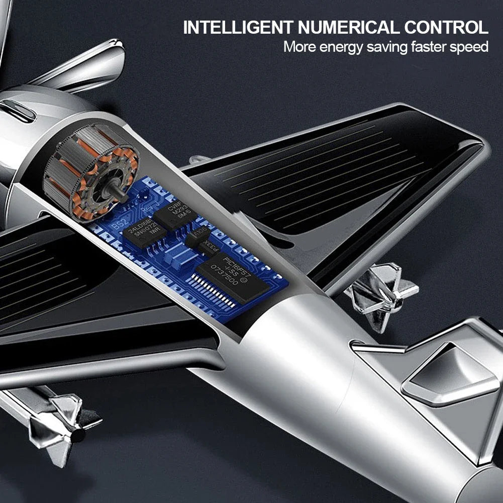 Solar Aircraft Car Air Freshener | Mini Car Perfume Decoration close-up view