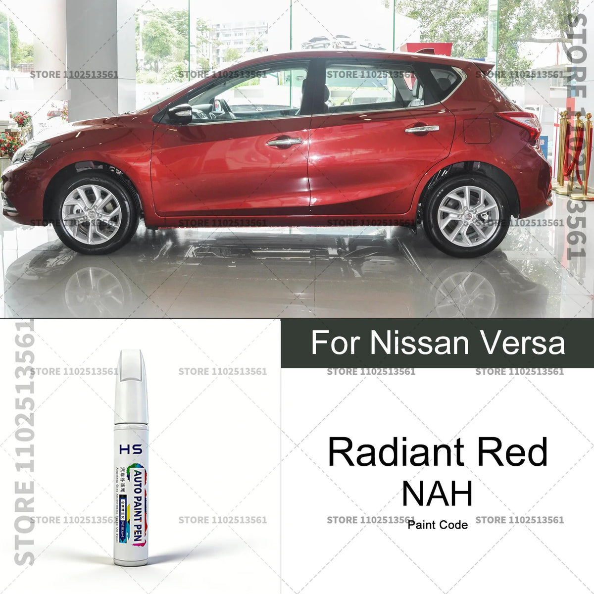 For Nissan Versa Bluish Black B20 Gold CAA Gray Ivory White Car Paint Repair Pen Touc lifestyle view