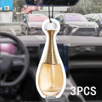Gilt Perfume Bottle Glass Car Incense | Long-Lasting Jasmine Car Air Freshener Pendant detail view