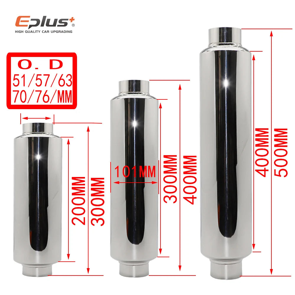 EPLUS Universal Car Exhaust Muffler Middle Pipe | High-Quality Stainless Steel additional angle