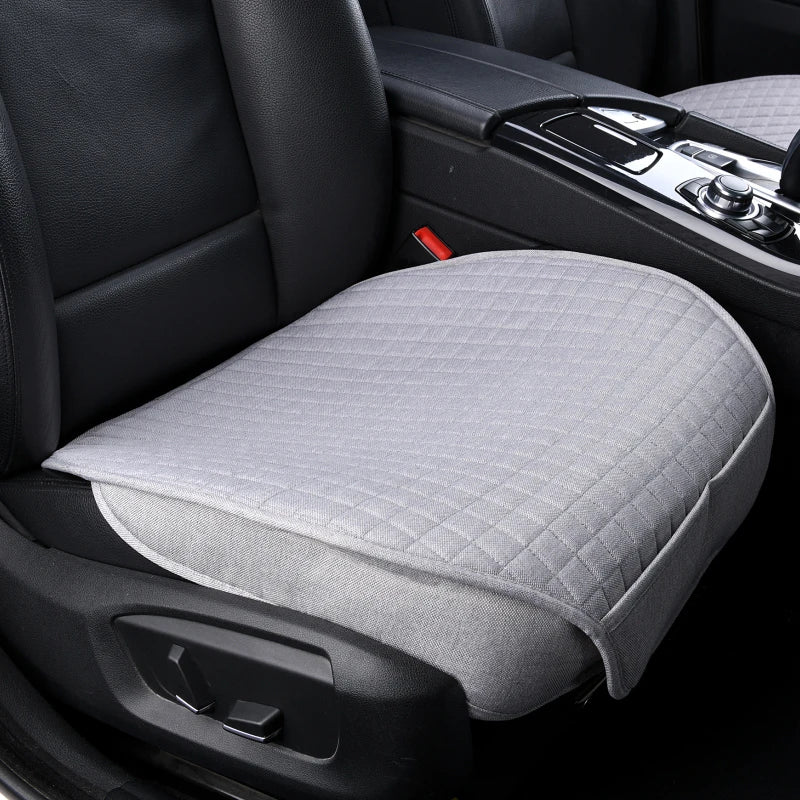 Flax Car Seat Cover Four Seasons Breathable Linen Seat Protector additional angle