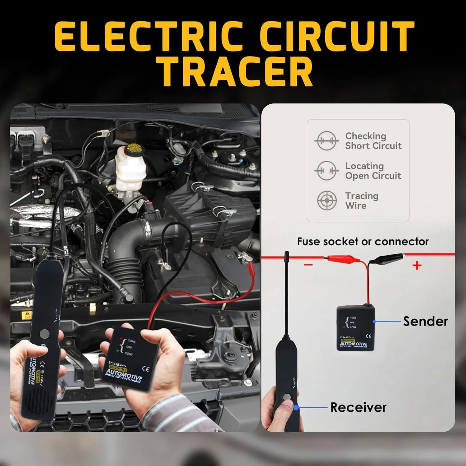 Multi-functional Automotive Circuit Tester 6V-42V Open & Short Finder Checker Car Repa close-up view