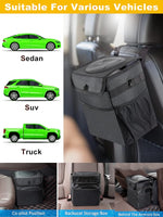 Car Trash Can with Lid - Leakproof Trash Bin Car Garbage Can, Collapsible Automotive Tru detail view