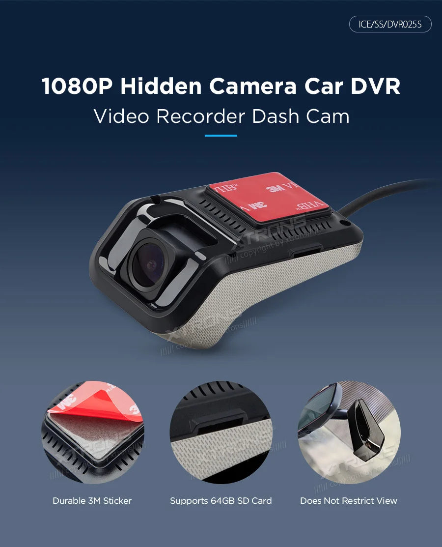 XTRONS DVR HD Camera With ADAS Function Car DVR Video Recorder Dash Cam Wide-Angle Lens Loop Recording