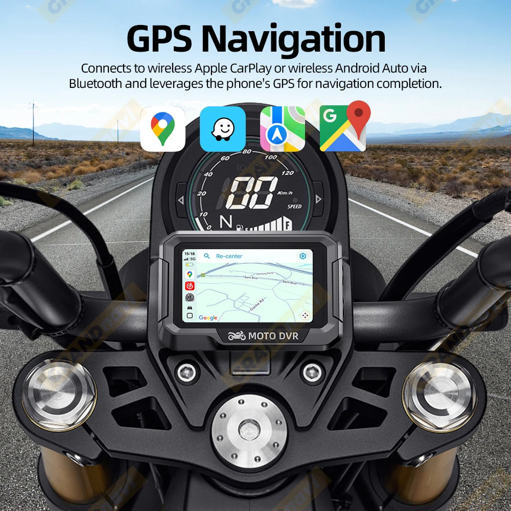Dual 1080P Motorcycle DVR | Full Body Waterproof Moto Camera with WiFi GPS and Dash Ca close-up view
