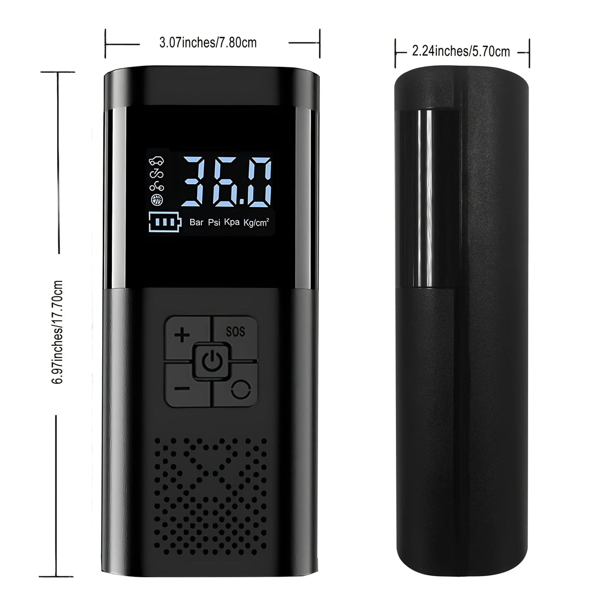 Portable Car Air Compressor 3X Faster 150PSI Cordless Tire Inflator Pump with Digit additional angle