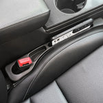 Car Seat Gap Filler Console Organizer 2 Pcs Black close-up view
