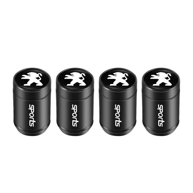 4Pcs Peugeot Logo Car Tyre Valve Caps | Aluminum Alloy Wheel Accessories for Peugeot Mod detail view