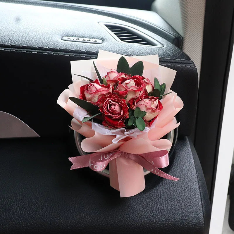 Fresh Flowers Mini Dried Flowers Bouquet for Car Air Vent Clips, Car Air Outlet Perfume Decoration, Air Fresheners Accessories