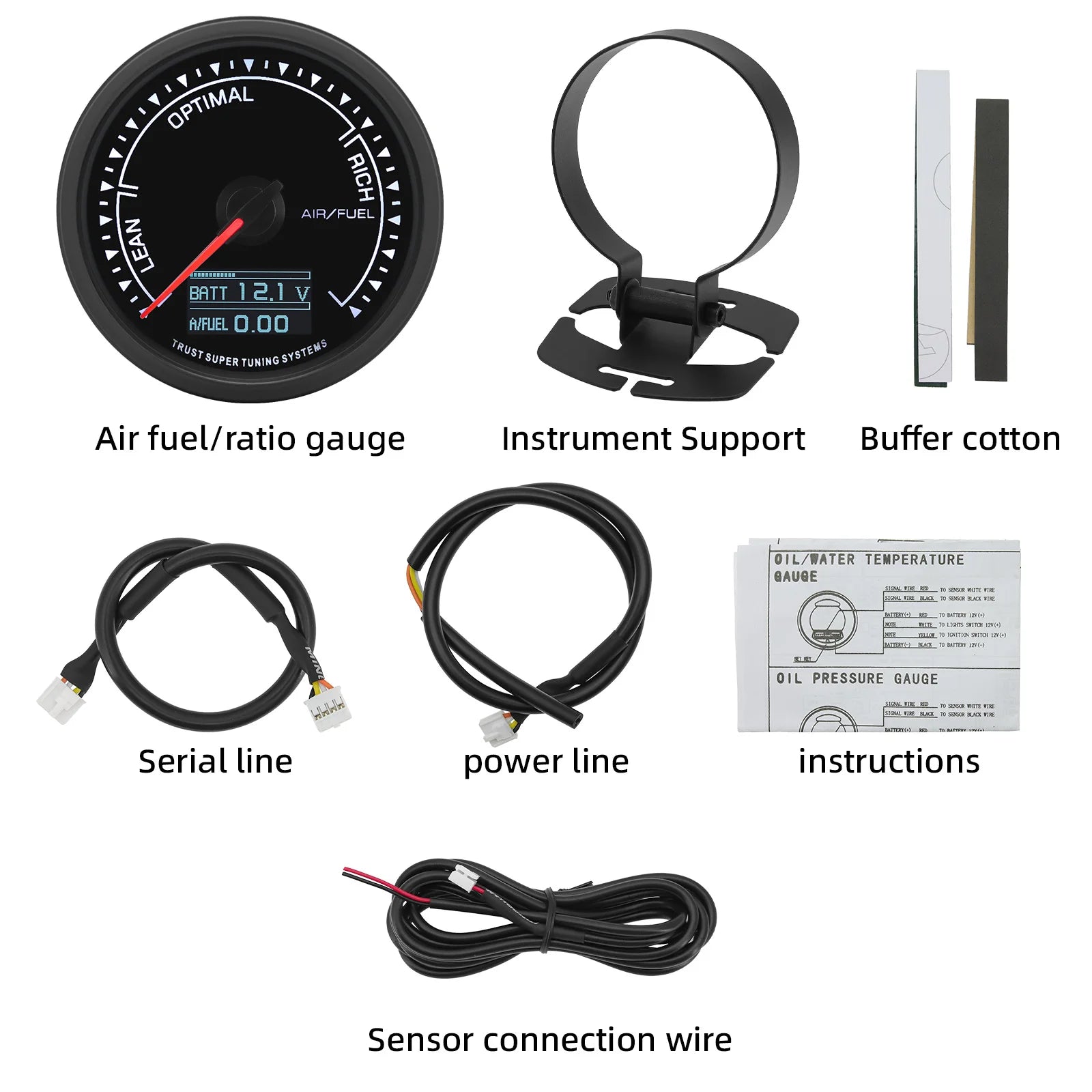 7-Color Backlight Display Gauge Set | Boost Water Temp Oil Pressure Tachometer additional angle
