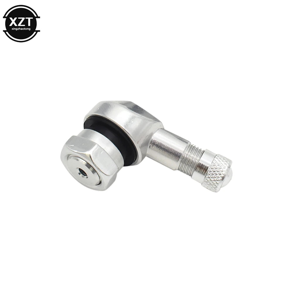 WYMECT 90 Degree Aluminum Alloy Motorcycle Tire Valve Stem | Tubeless Rim Valve close-up view