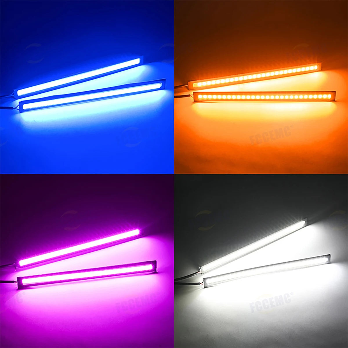 LED Car COB Daytime Running Lights 2 Pcs 12V additional angle
