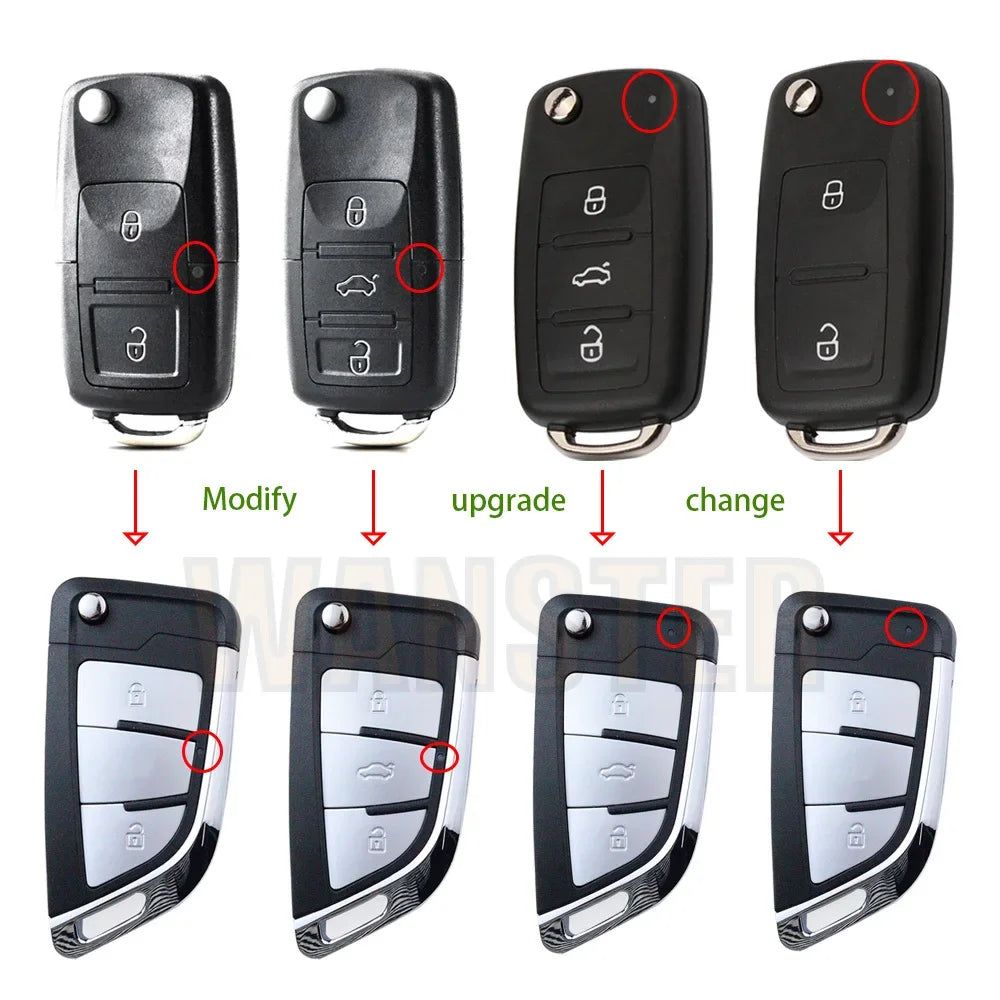 Car Key Fob Case Shell Housing for Vw B5 for Volkswagen Beetle/Caddy/Passat/Golf/Jetta/Polo/Scirocco