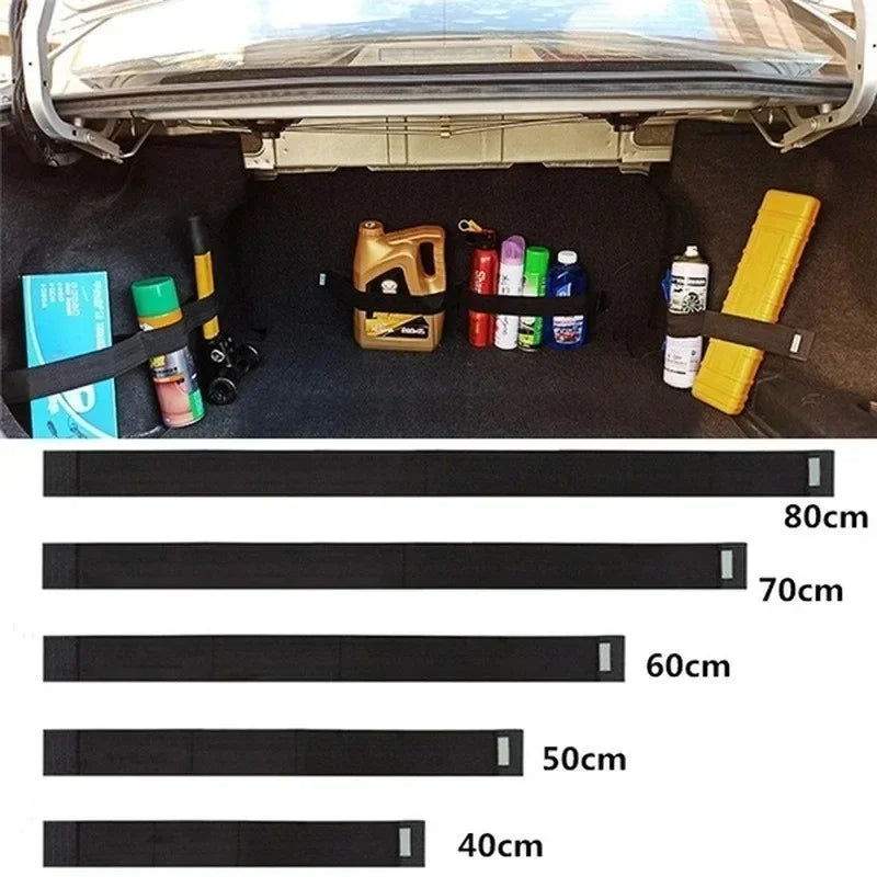 Car Trunk Organizer Elastic Fixing Belt Storage Bag 40-80CM