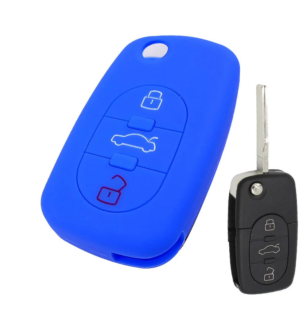 Silicone Key Fob Cover for Audi 3 Button Flip Key lifestyle view