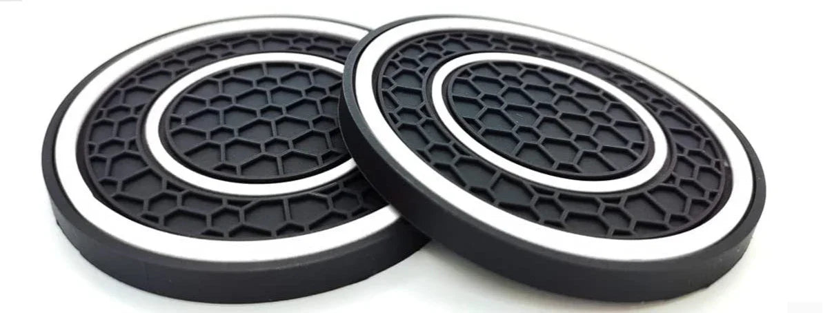 2Pcs 7cm/2.75inch Car Center Console Anti Slip Pad Easy Clean Dustproof Coaster Pvc Doub detail view