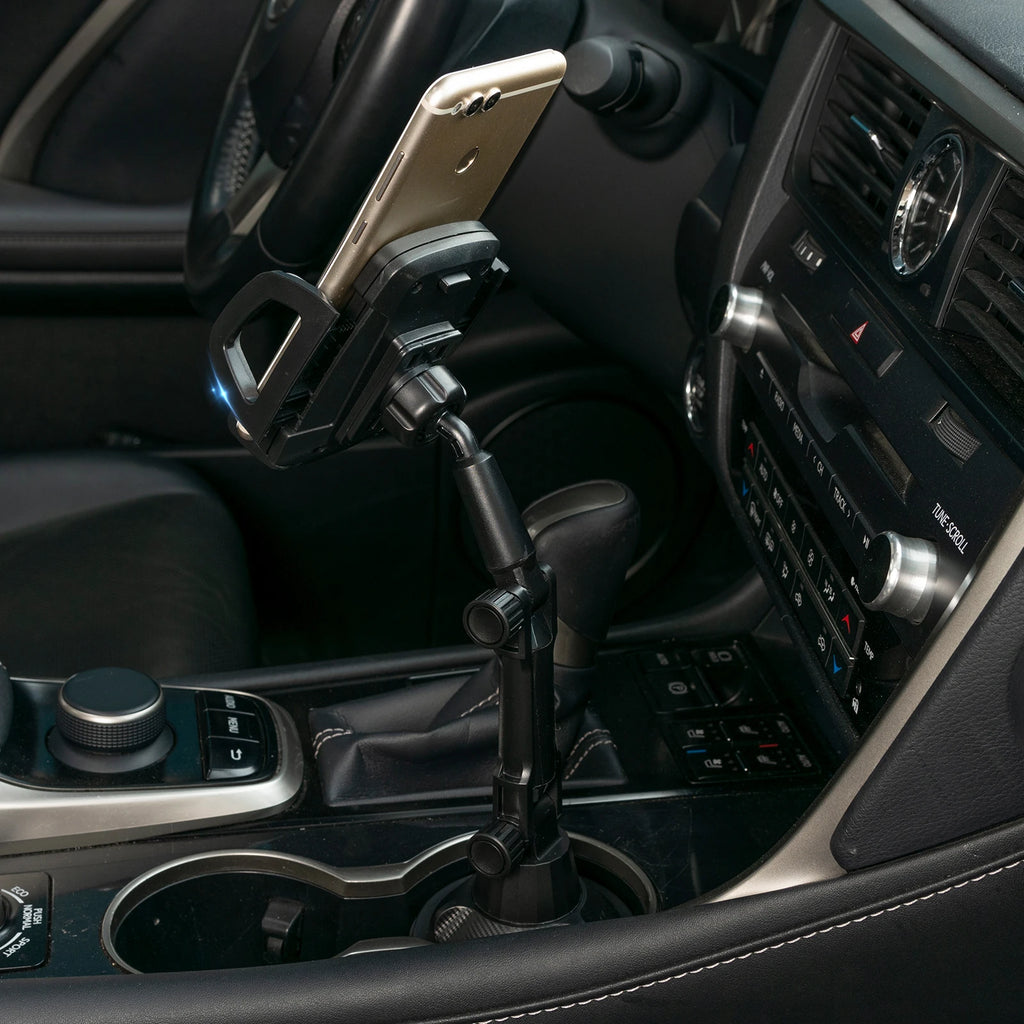 Universal 360° Car Cup Holder Phone Mount | Adjustable Long Arm Smartphone Stand lifestyle view