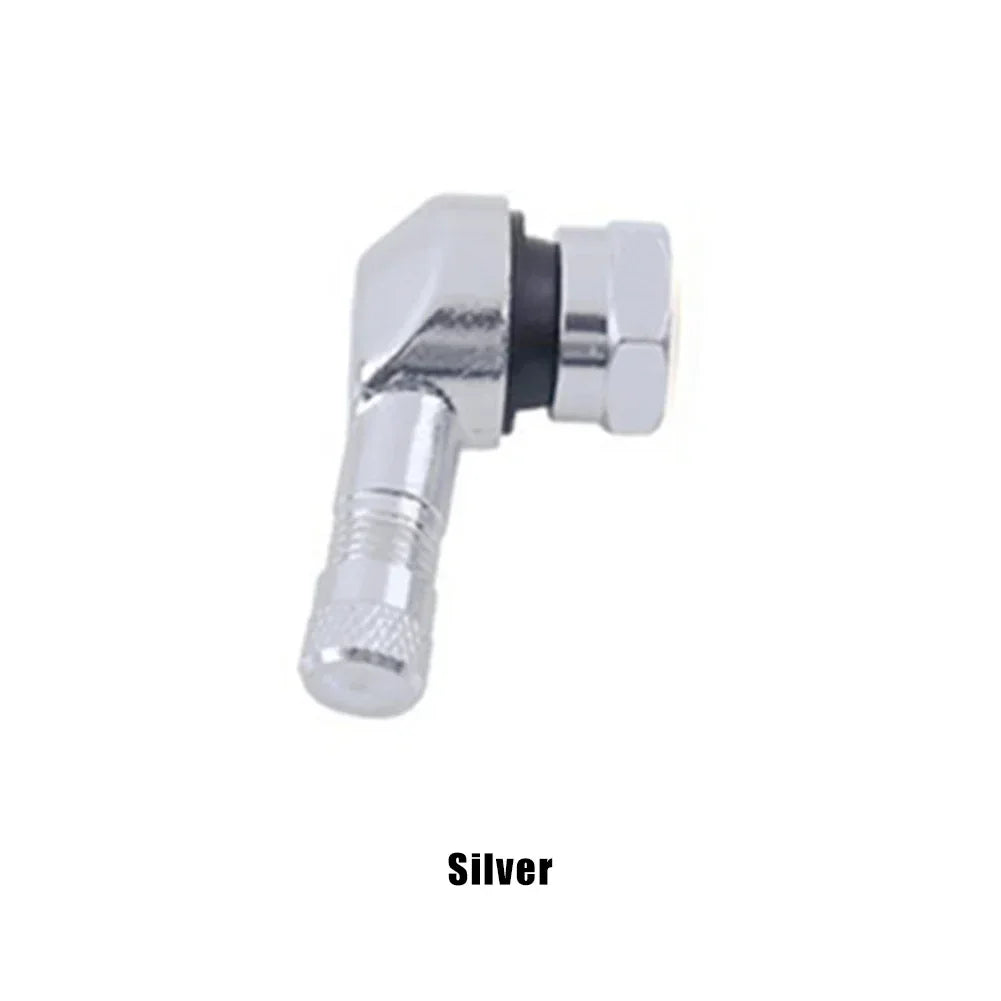 Motorcycle Tire Valve Stems | 90 Degree CNC Aluminum Alloy Rim Valve close-up view