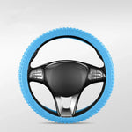 Universal Elastic Car Silicone Steering Wheel Cover Tire Texture Soft No Inner Ring additional angle