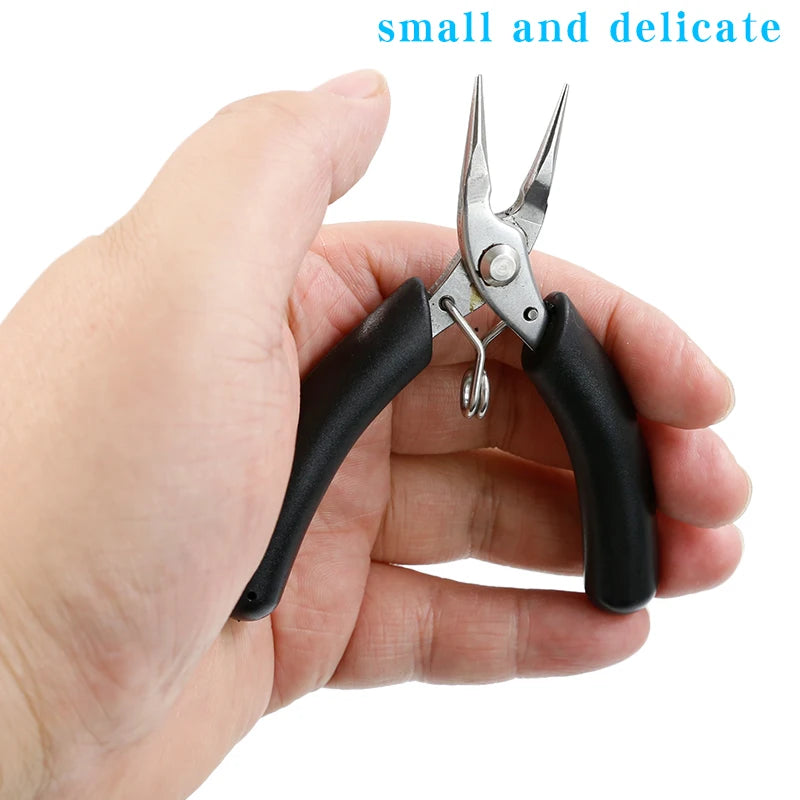 YTH-501 Stainless Steel Palm Grip Toothless Needle Nose Pliers, 4-inch Mini Flat Pliers, detail view