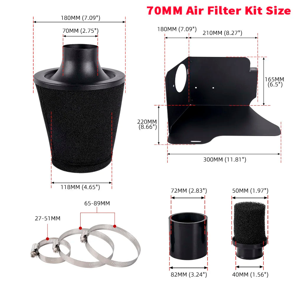 RASTP Performance Air Intake Induction Kit | For VW Golf MK4 GTI Audi A3 1.8T additional angle
