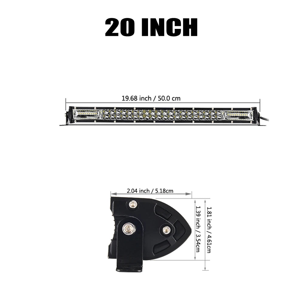 15 Inch 20 Inch 32 Inch LED Light Bar | Super Slim Work Light for Trucks and Offroa additional angle