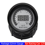 52mm Digital Air Fuel Ratio Gauge | Narrowband O2 Sensor for 12V Racing Cars close-up view