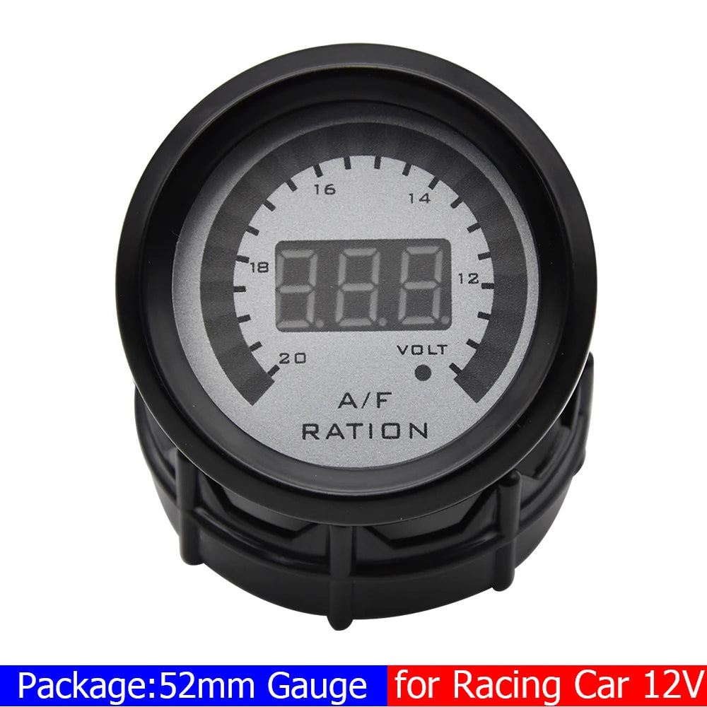 52mm Digital Air Fuel Ratio Gauge | Narrowband O2 Sensor for 12V Racing Cars close-up view