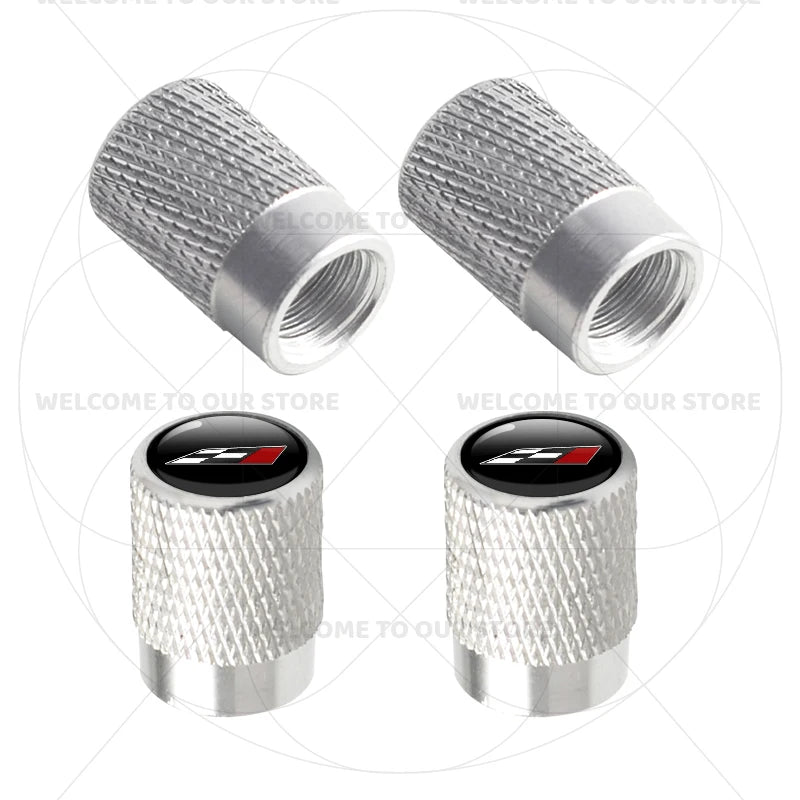 For Leon Racing Flag Emblem 5F MK2 MK3 FR VZ5 Race Flag 4Pcs Aluminum Car Tire Valve Cap detail view