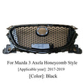 For Mazda 3 Axela 2017-2019 Honeycomb Style Front Bumper Grille Upper Racing Air Intake Grills Radiator Mesh Grid Body Kit Guard