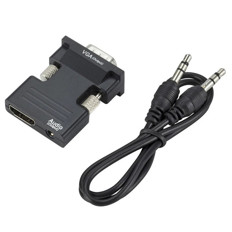 HDMI to VGA Converter with 3.5mm Audio | 1080p Adapter for PC, Laptop, Projector