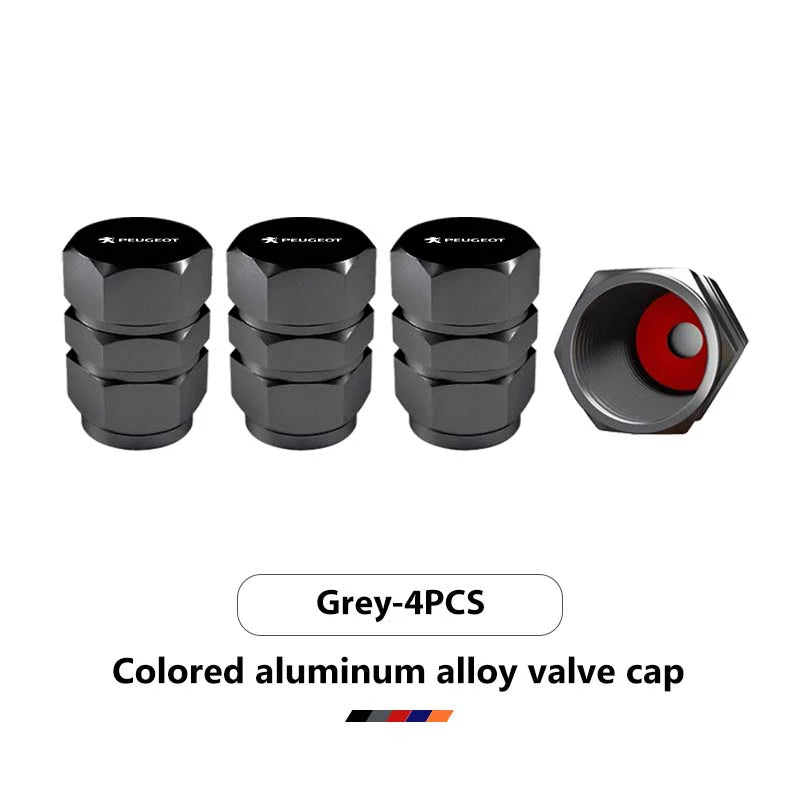 4PCS Car Wheel Tire Valve Stem Caps | Aluminum Alloy Dust Caps for Peugeot Models alternate view