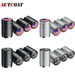 American Flag Tire Valve Caps | Aluminum Dustproof Stem Caps for Cars Trucks Motorcycles