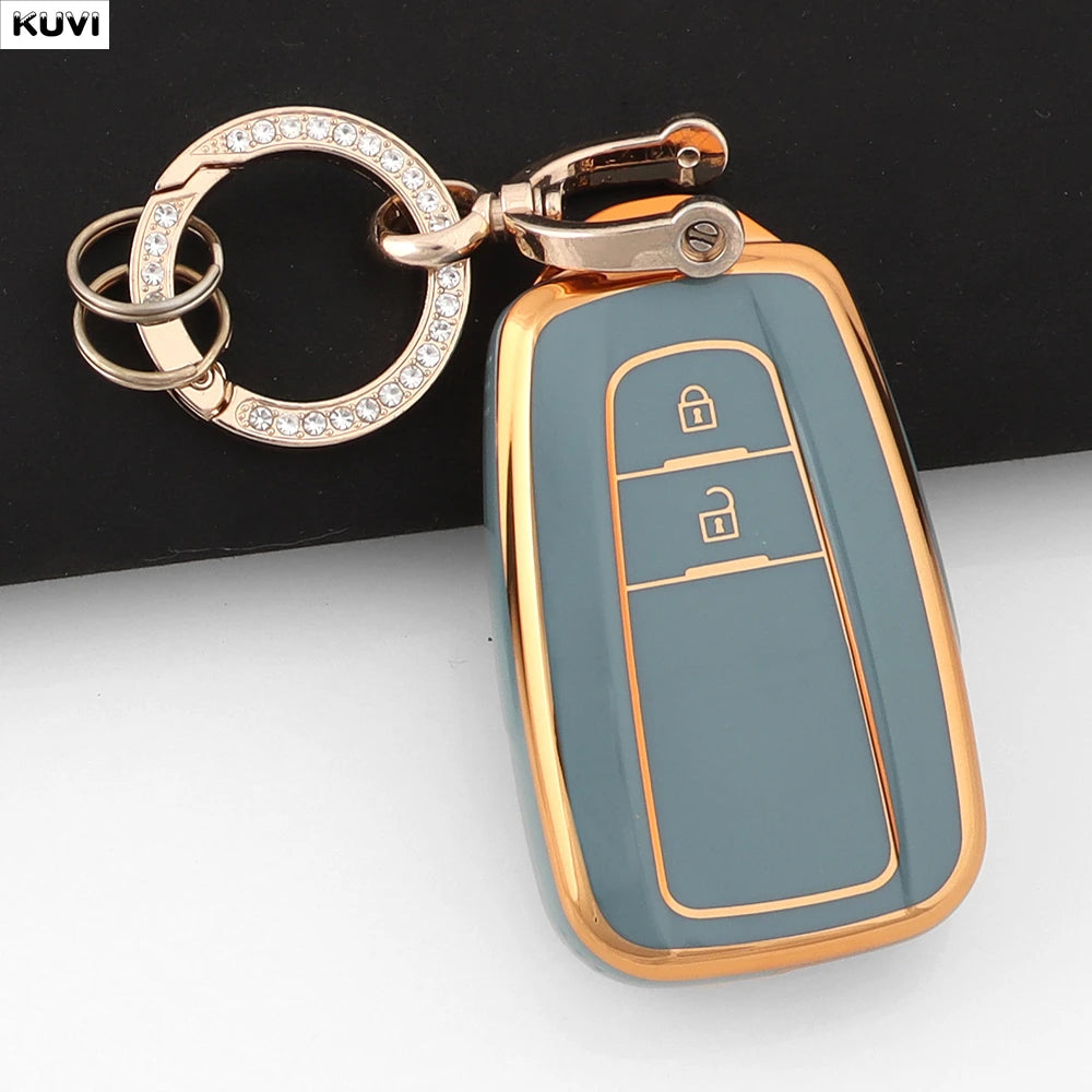 TPU Car Remote Key Case Cover Shell Fob Keychain For Toyota Prius Camry Corolla CHR C alternate view