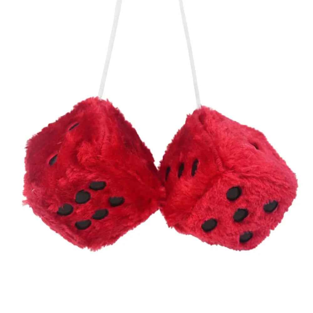 6cm Multicolor Plush Dice Pendant Car Hanging Ornament