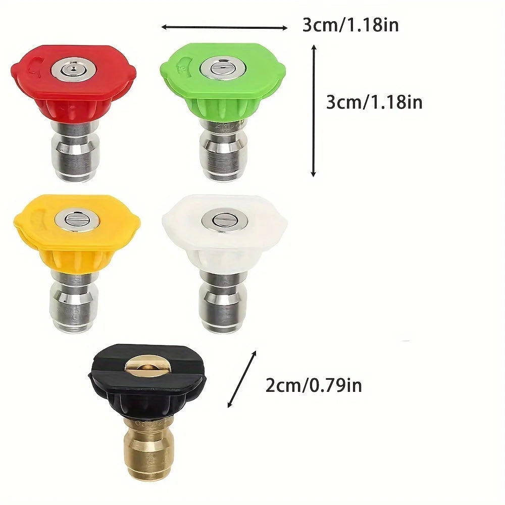 High Pressure Car Wash Gun | 5-Speed Adjustable Brass Adapter with 7 Color Nozzles additional angle