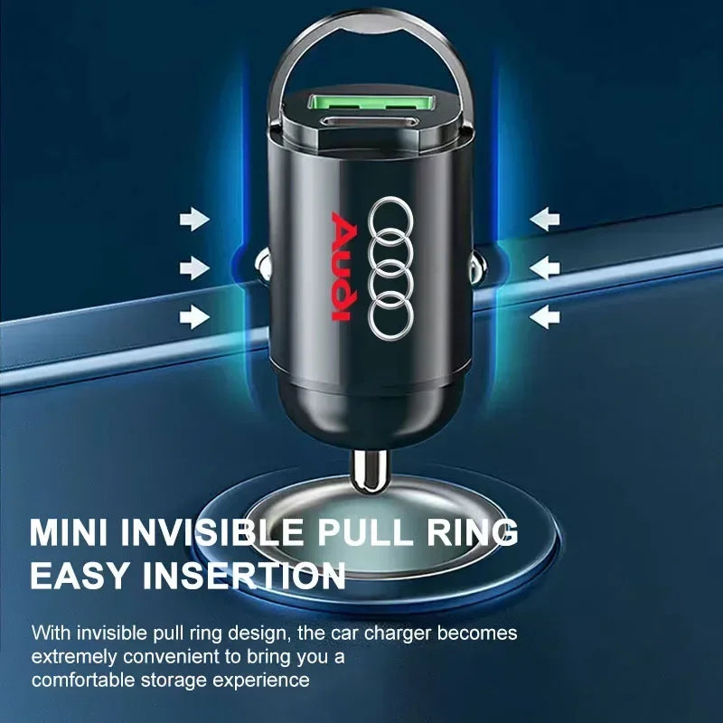 1Pcs Car Charger USB Type-C Fast Charging Adapter For Audi sline TT Q2 Q3 Q5 Q7 Q8 A3 lifestyle view
